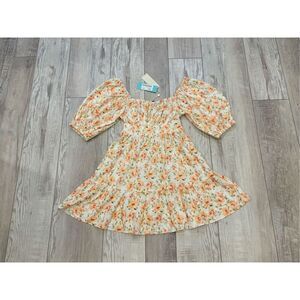 Shore Bama babydoll, flora mini dress size S
